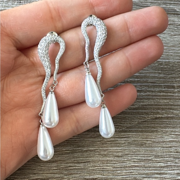 Bohemian pearl drop earrings A754 - Picture 2 of 4